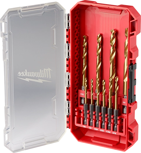 Juego de brocas de titanio SHOCKWAVE Impact Duty™ RED HELIX™ de 10 piezas